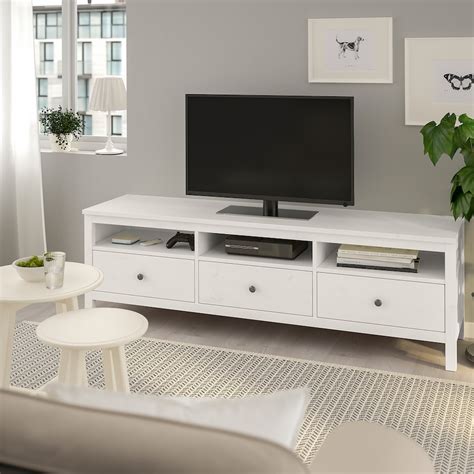 Hemnes Tv Bank Weiß Gebeizt 183x47x57 Cm Ikea Deutschland