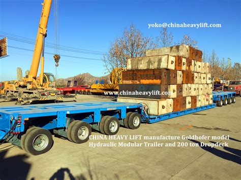 CHINA HEAVY LIFT 200 Ton Dropdeck For Goldhofer Hydraulic Modular