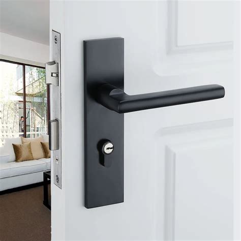 2015 HOT Aluminum Home Door Handle for Interior Doors Black Kitchen ...