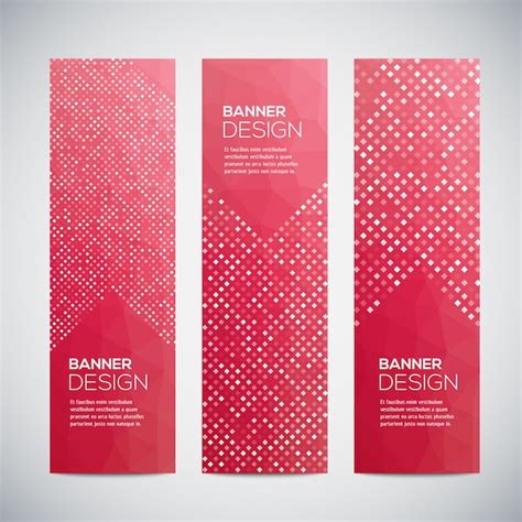 Premium Vector Banners With Abstract Colorful Geometric Pattern And