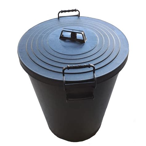 Buy Keraiz Outdoor Dustbin Metal Lockable Handled Black Bin Indoor