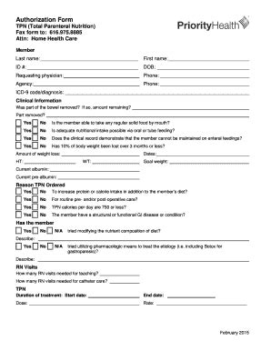 Fillable Online Tpn Total Parenteral Nutrition Fax Email Print