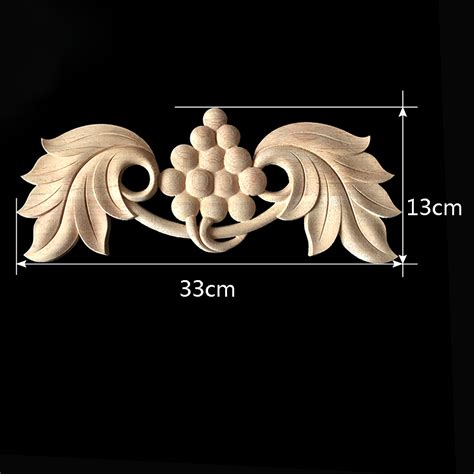 Wood Carved Corner Decals Craft Onlay Applique Furniture Wall Diy Decor