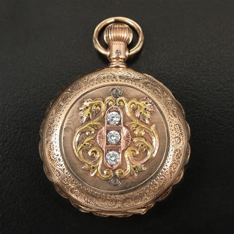 14k Elgin Hunting Case Pocket Watch Ebth