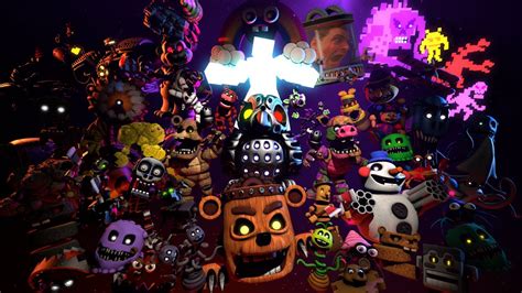 Fnaf World Enemies Generations Speed Art Sfm Youtube