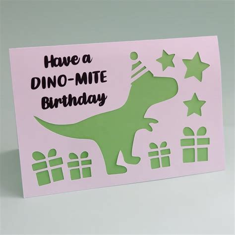 Handmade Dinosaur Birthday Card Etsy