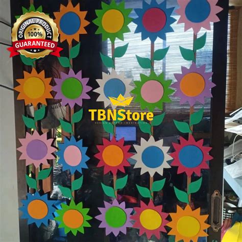 jual hiasan kelas tirai gantung dinding  jendela bunga matahari