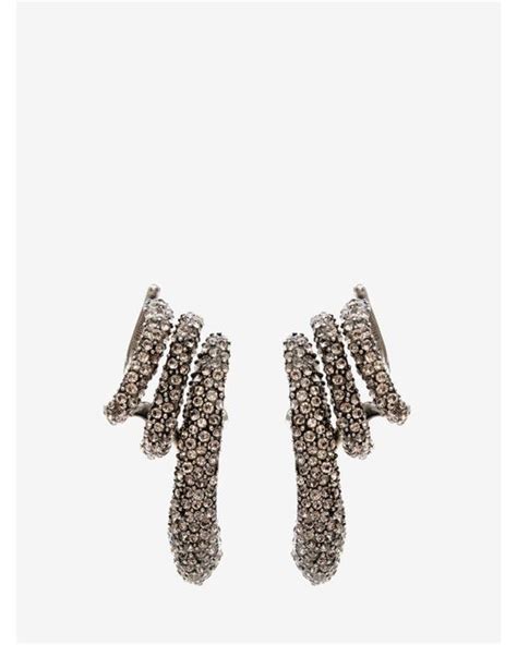 Alexander Mcqueen Triple Ear Cuff Earrings In Silver Metallic Lyst