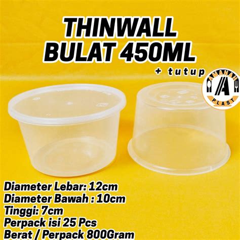 Jual Thinwall Bulat 450ml Food Container Bowl 450ml Kotak Makan