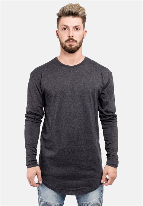 Side Zip Long Sleeve Longline T Shirt Ash Grey Blackskies Online Shop