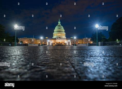 Capitol building at night, Capitol Hill, Washington DC. Photo of ...