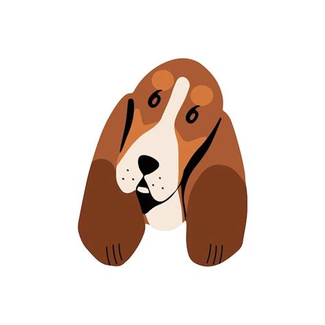 Funny Basset Hound Pup Avatar Happy Puppy De Cão De Caça Com Orelhas