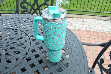 Rhinestone Leopard Stanley Dupe Bling Lepoard Tumbler Leopard Stanley