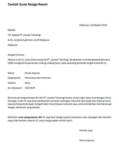 Surat Resign Kerja Panduan Lengkap Untuk Keluar Dari Pekerjaan Anda