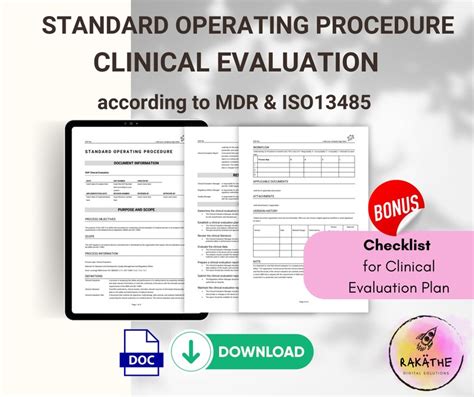 Standard Operating Procedure Sop Clinical Evaluation Iso 13485