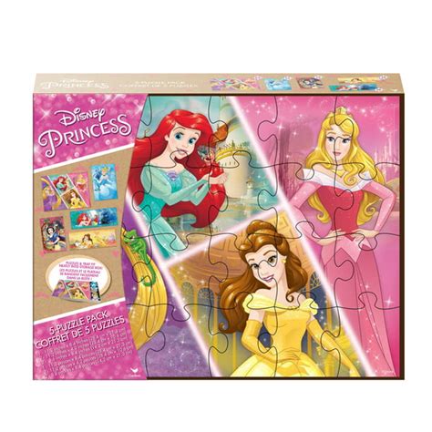 Disney Princess 5-Pack of Wood Puzzles - Walmart.com - Walmart.com