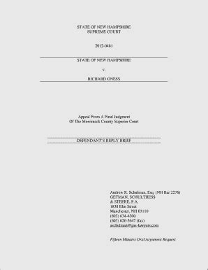 Fillable Online Courts State Nh Reply Brief Final As Filed Docx