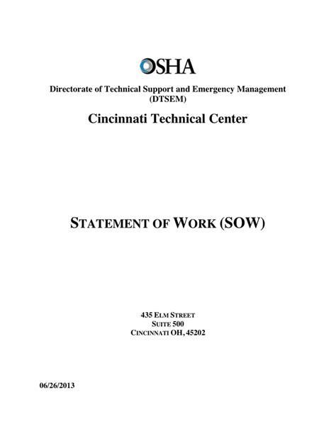 Statement Of Work Template In Word And Pdf Formats