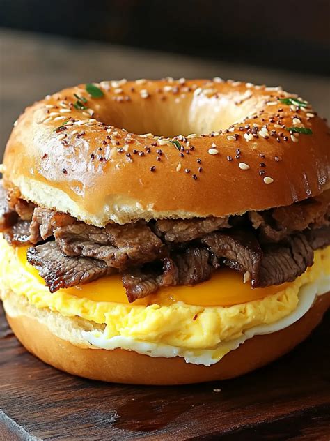 Irresistible Copycat McDonald’s Steak Egg and Cheese Bagel
