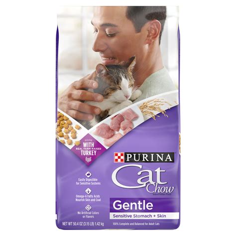 Purina Cat Chow Gentle Dry Cat Food, Sensitive Stomach + Skin, 3.15 lb. Bag – BrickSeek