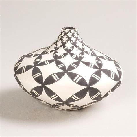 Acoma Black And White Pot With Optical Design Dorothy Torivio