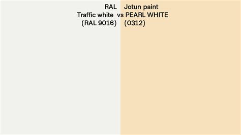 RAL Traffic White RAL 9016 Vs Jotun Paint PEARL WHITE 0312 Side By