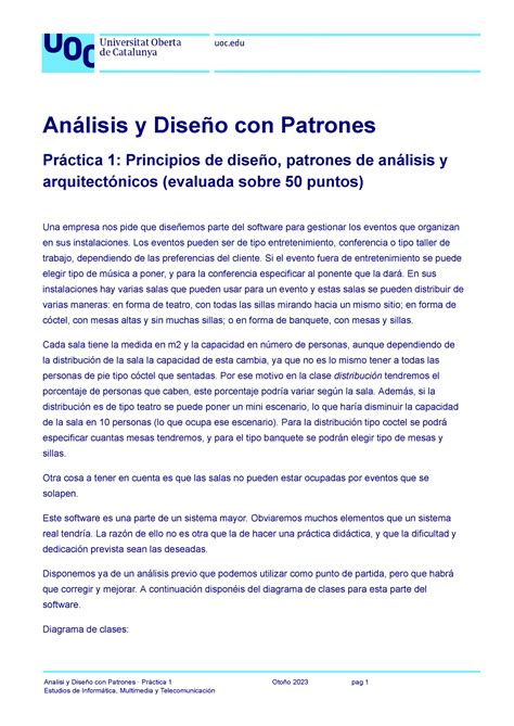 ADP Prac1 Enunciado ADP Análisis y Diseño con Patrones Práctica