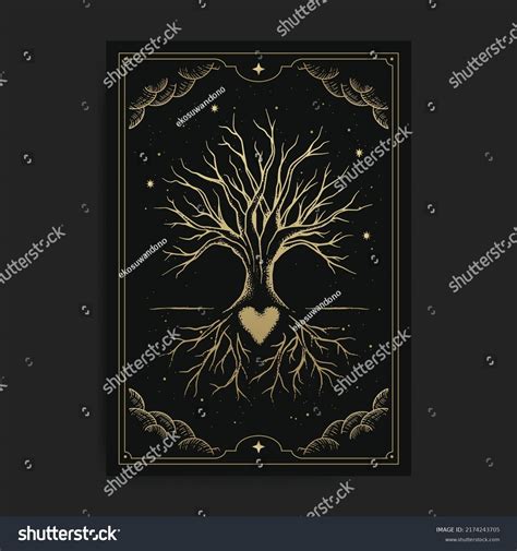 Heart Tree Engraving Hand Drawn Luxury Stock Vector Royalty Free 2174243705 Shutterstock