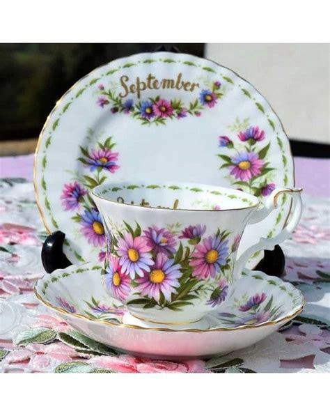 Royal Albert Flower Of The Month Trio September Tea Cups Vintage Tea