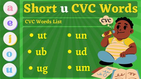 Short U Cvc Words Short Vowel U Cvc Cvc Word Families Phonics Short U Cvc Words Short U