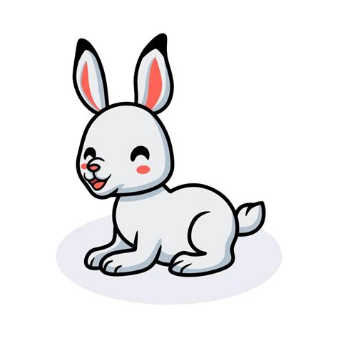 Cute Little White Rabbit Cartoon 11719706 Vector Art At Vecteezy