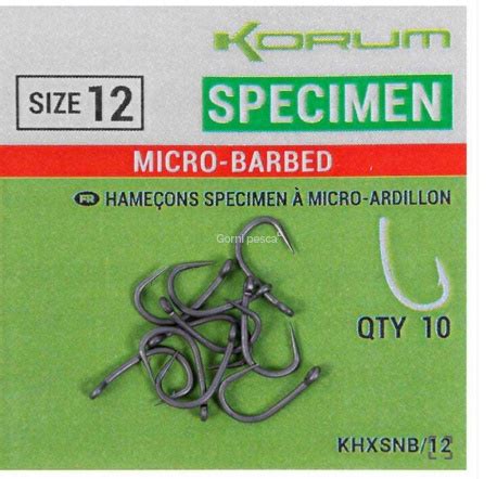 Korum Xpert Specimen Micro Barbed Gorni Pesca Il Negozio N Di Pesca