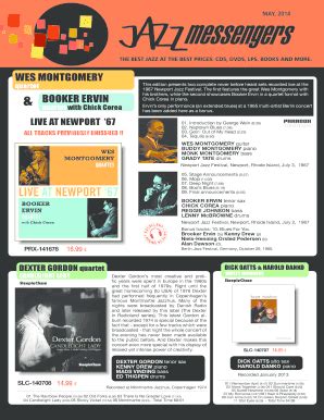 Fillable Online WES MONTGOMERY BOOKER ERVIN Jazz Messengers Fax Email