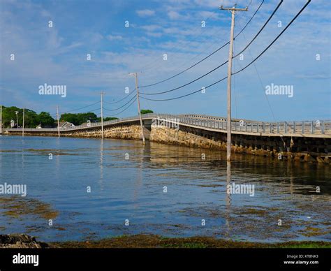 Cribstone Bridge Bailey Island Maine Usa Stock Photo Alamy