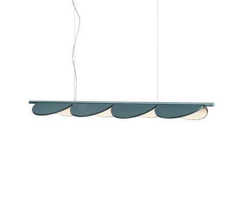 FLOS Almendra S4 Linear Loftlampe L 166 5 Cm Bay Blue Metallized