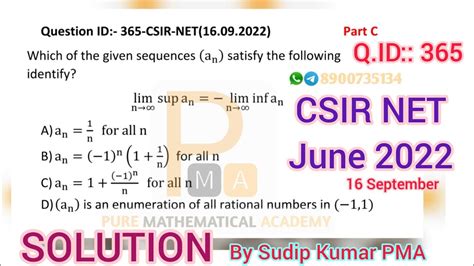 Csir Net June Real Analysis Solution Q Id September