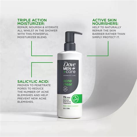 Dove Men Care Face Body Cleanser Acne Clear Shop Body Wash At H E B