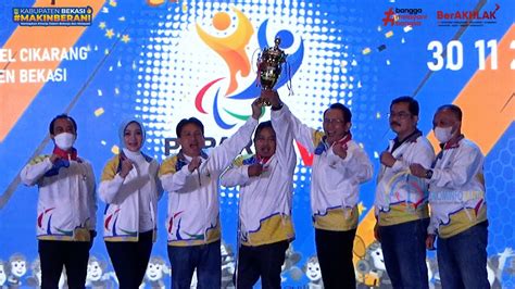 Kabupaten Bekasi Sukses Raih Trofi Juara Umum Peparda Jawa Barat Vi