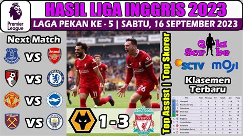 Wolverhampton Vs Liverpool Hasil Liga Inggris Tadi Malam Klasemen