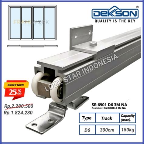 Jual Rel Pintu Geser Sliding 3 Meter 2 Daun Pintu Rel Gantung Dekson