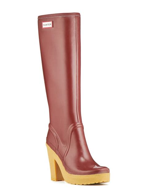 Winter Boots Hunter Womens Rain Boots Rain Boots Fashion Heeled Rain Boots