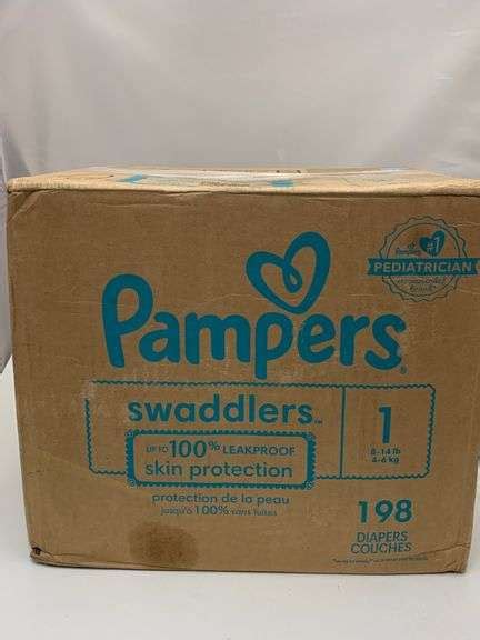 Pampers Swaddlers Diapers Size 1 198 Count Disposable Diapers Lexington Online Auction