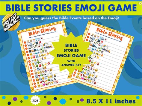 Bible Emoji Game Bible Stories Printable Bible Stories Quiz Church And