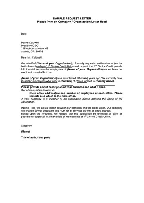 sample request letter template printable