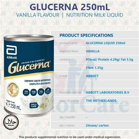 Glucerna Liquid Carton Of 24 X 250ml Health And Nutrition Health