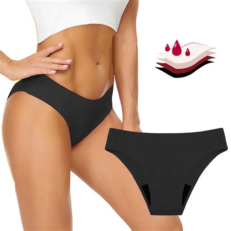 Mlqidk Period Swimwear Menstrual Leakproof Bikini Bottoms Black High