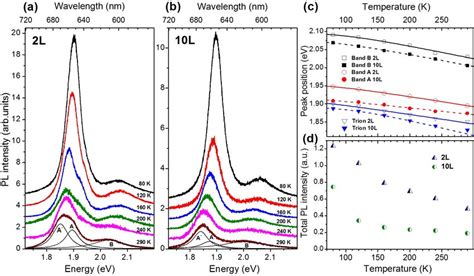 Temperature Dependent µ Pl Spectra Of A The 2l And B 10l Mos2 Download Scientific Diagram