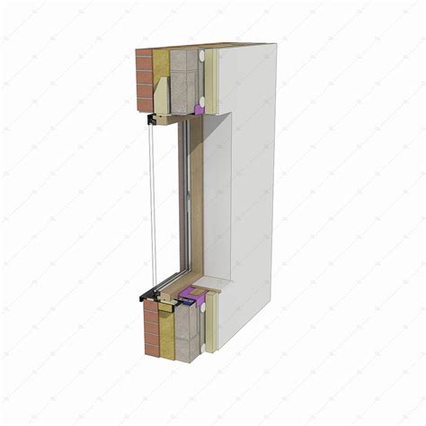 Dl Window Section Detail With Centred Frame Masonry Wall