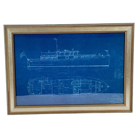 Yacht Blueprint Of A Launch By Bt Dobson Naval Architect For Sale At