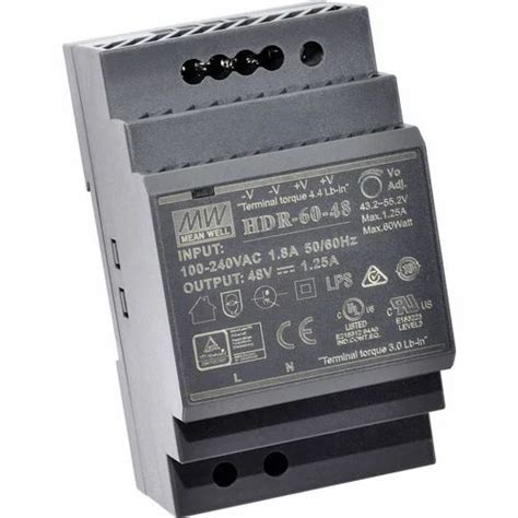 Steel Meanwell HDR-60-24 HDR-60-12, For Industrial, Color Coated at ...